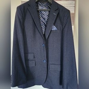 Boys size 20 blazer. Navy/black check. Sharp. New without tags.